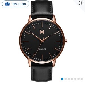 MVMT Black and Rose Gold Boulevard Watch